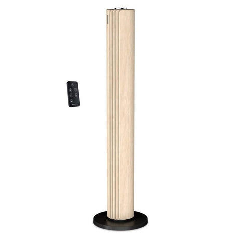 Rowenta Urban Cool Silent Tower Fan with 3 speeds, oscillation, remote control, timer, 3 Speeds, Black + Wood Effect