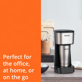 KRUPS Simply Brew To Go - Single-Serve Coffee Maker with Stainless Steel Travel Mug, 14 fl oz