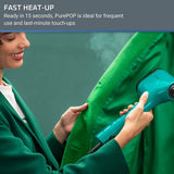 Rowenta PurePop Handheld Steamer for Clothes 1.5 Lbs 15 Second Heatup, 2.3 Oz Capacity 1150 Watts Portable, Ironing, Fabric Steamer, Garment Steamer, Vacation Essentials, Travel Must Have Green DR2024