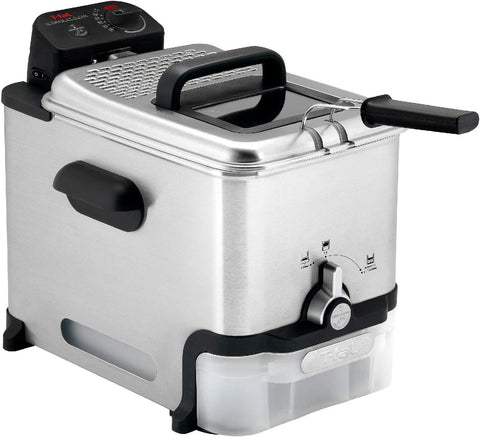 T-fal 3.5L Deep Fryer with Basket, 1700W, Oil Filtration, Temp Control, Digital Timer, Dishwasher Safe Parts