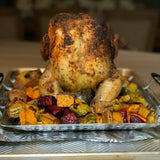 All-Clad 11" sq. Stainless-Steel Outdoor Chicken Roasting Pan.