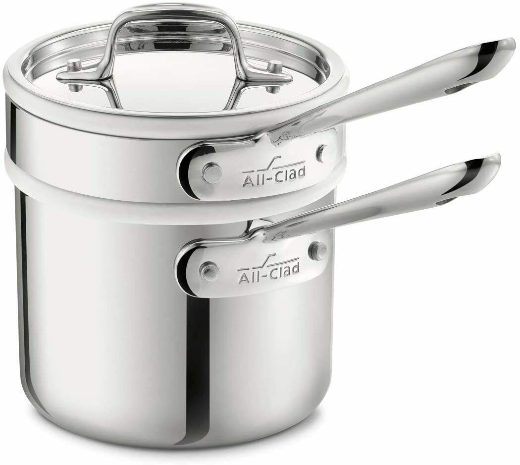 All-Clad 4202 Tri-Ply Stainless 2-qt Sauce Pan with Ceramic Double Boi