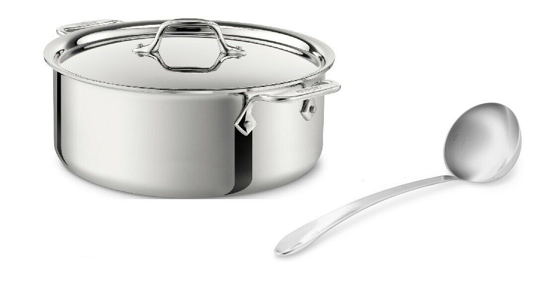 All-Clad 8-Qt 4408 SS Tri-Ply 8-qt Ultimate Soup Pot with ladle