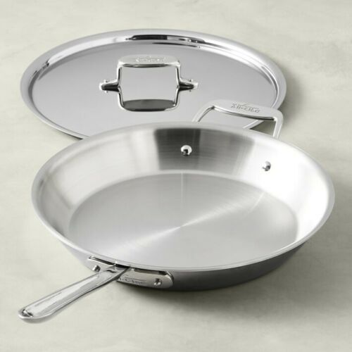 D5 Stainless Polished 5-Ply 12 Inch Skillet