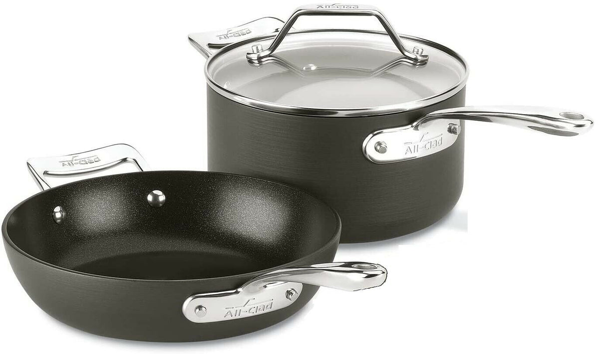 D5 Stainless Polished 5-ply Bonded Cookware, Nonstick Essential Pan with lid,  4 quart