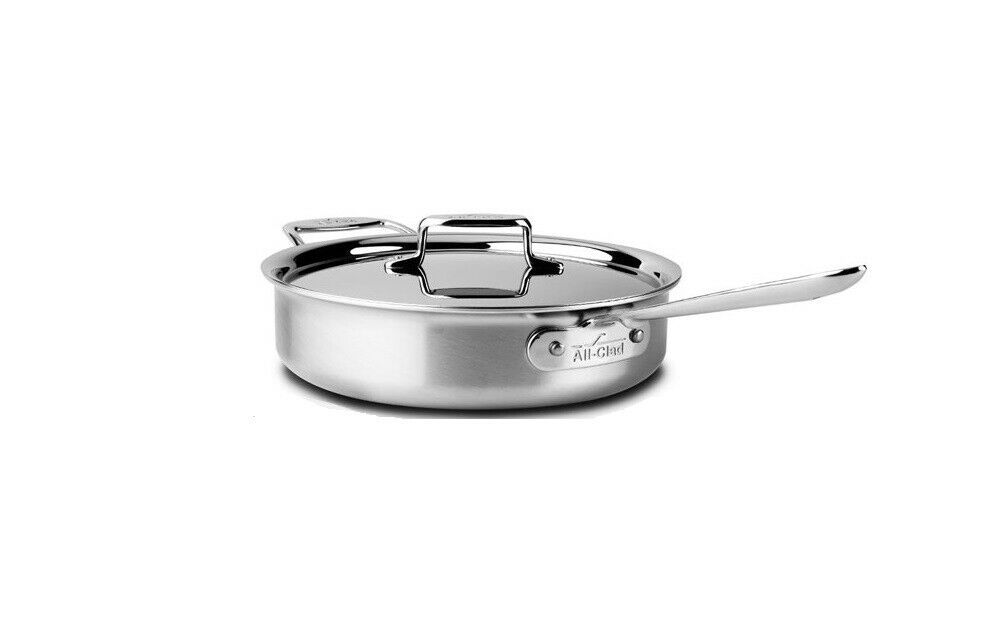 D5 Stainless Polished 5-ply Bonded Cookware, Saute Pan with lid