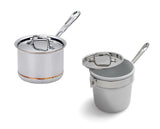 All-Clad Copper Core 2-qt Saucepan with lid and Porcelain Double Boiler with Lid