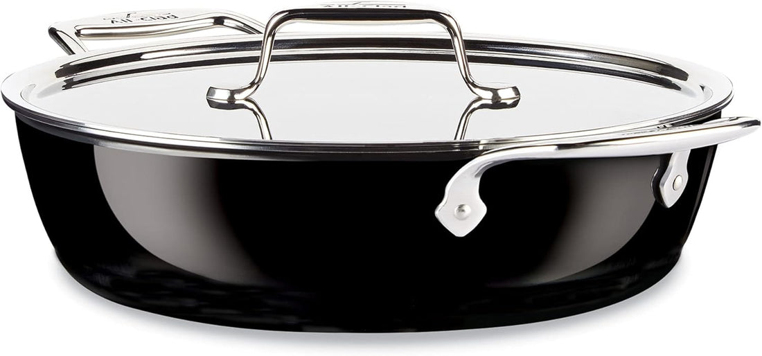 All-Clad FusionTec Ceramic Universal Pan 4.5 Quart Induction Oven Broiler Safe 500F Pots and Pans, Cookware Onyx