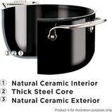 All-Clad FusionTec Ceramic Soup Pot 4 Quart Induction Oven Broiler Safe 500F Pots and Pans, Cookware Platinum