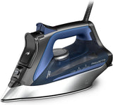Rowenta DW8350 1775 Watts Ultimate Plus Steam Iron - Vertical Steam 430 Hole Sole Plate, Auto-off, Black & Blue (Made In France)