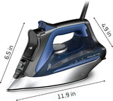 Rowenta DW8350 1775 Watts Ultimate Plus Steam Iron - Vertical Steam 430 Hole Sole Plate, Auto-off, Black & Blue (Made In France)