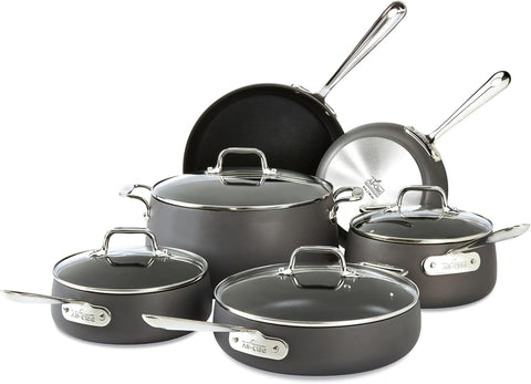 All-Clad HA1 Hard Anodized Nonstick Cookware Set, 10 piece Set