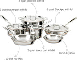 All-Clad Copper Core 5-Ply Stainless Steel Cookware Set 10 Piece Induction Oven Broiler Safe 600F Pots and Pans Silver