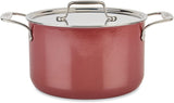 All-Clad FUSIONTEC Natural Ceramic with Steel Core Soup Pot with Lid, 4 quart, Rose Quartz