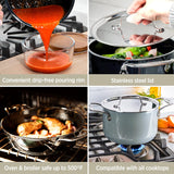 All-Clad FusionTec Ceramic Soup Pot 4 Quart Induction Oven Broiler Safe 500F Pots and Pans, Cookware Platinum