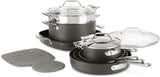 All-Clad Essentials Hard Anodized Nonstick pots and pans shown as a customizable cookware set on a white background