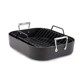 All-Clad HA1 hard anodized nonstick roasting pan with stainless steel V-rack, 13 by 16 inches