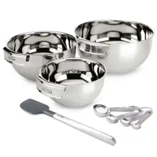 Baking Prep Set, Mixing Bowls, Measuring Spoons and Silicone Spatula