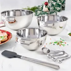 Holiday Baking Prep Set, Mixing Bowls, Measuring Spoons and