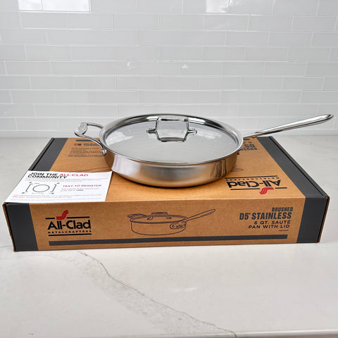 All-Clad D5 Brushed Stainless-Steel Deep 6-Qt. Sauté Pan