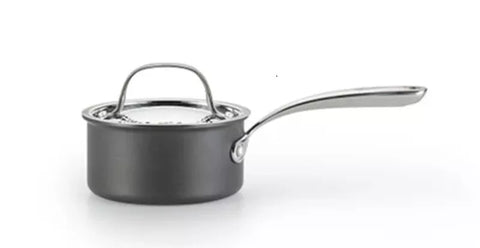 New Lagostina Nera Hard Anodized Nonstick 1-QT Sauce Pan with Lid