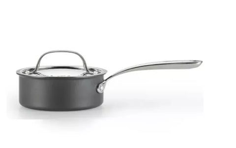New Lagostina Nera Hard Anodized Nonstick 3-QT Sauce Pan with Lid
