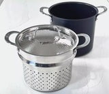 New Lagostina Nera Hard Anodized Nonstick 8-qt Pasta Pentola with Lid