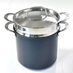 New Lagostina Nera Hard Anodized Nonstick 8-qt Pasta Pentola with Lid
