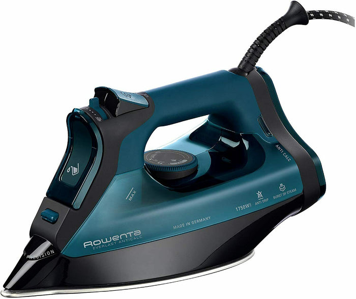 Rowenta DW7180 Everlast 1750-Watt Stainless Steel Soleplate with Auto-Off, 400-Hole Anti-Calc Steam Iron, Green (Refurbished)
