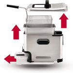 T-fal 3.5L Deep Fryer with Basket, 1700W, Oil Filtration, Temp Control, Digital Timer, Dishwasher Safe Parts