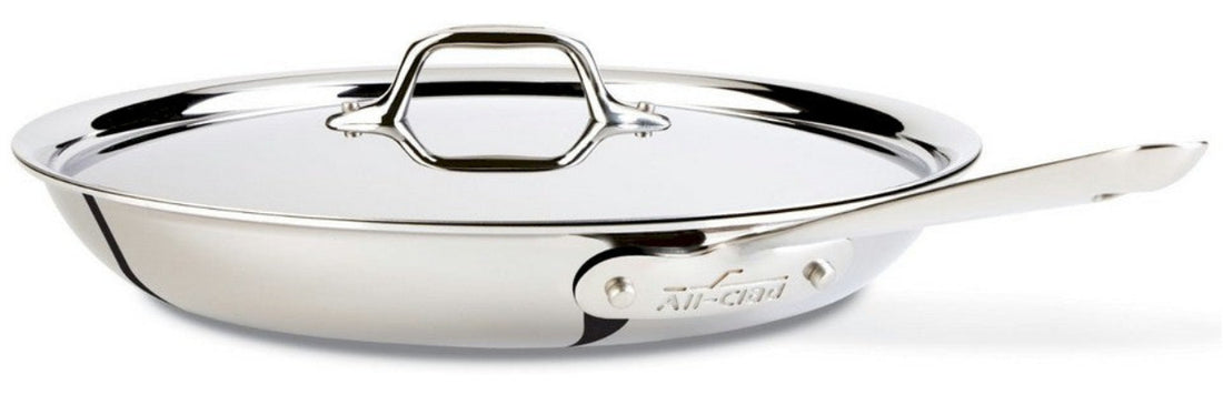 New All-Clad D3 Stainless 12 inch NONSTICK Fry Pan With Lid