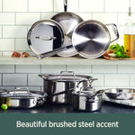 All-Clad D5 5-Ply Polished Stainless Steel Cookware Set 5 Piece Induction Oven Broiler Safe 600F Pots and Pans Silver