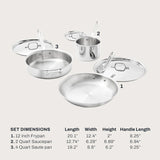 All-Clad D3 Stainless Steel 6-Piece Cookware Set ...Made in the USA.
