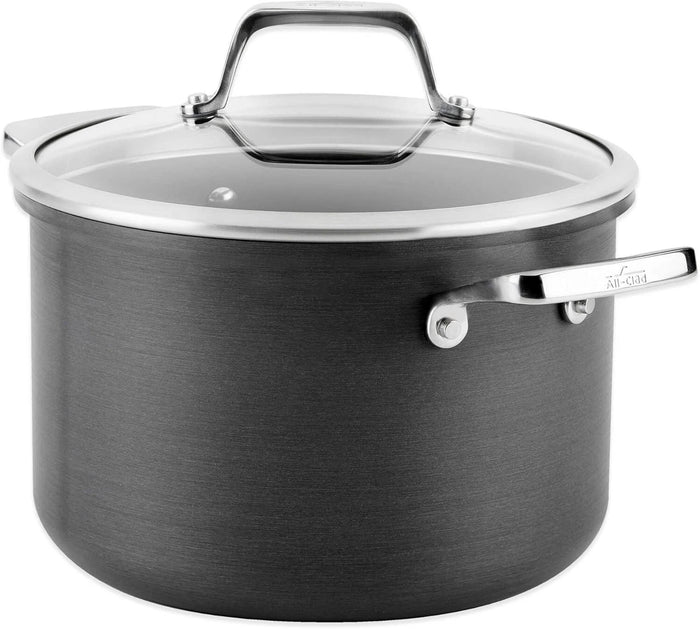 All-Clad B1 Hard Anodized Non-Stick Induction Aluminum 4-qt Soup Pot with lid