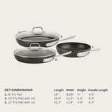 New All-Clad HA1 Hard Anodized Non Stick Fry Pan Set 5 Pc, 8, 10, 12 Inch,
