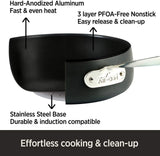 All-Clad HA1 Hard Anodized Non Stick Fry Pan Set 4 Pc, 10, 12 Inch, with Lid