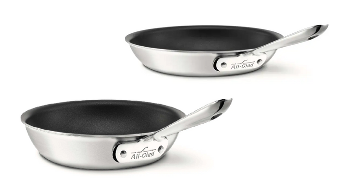 All-Clad D5 Stainless Brushed 5-ply Bonded Cookware, Nonstick Fry Pan, 10 & 12 inch set