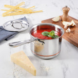 Copper Core 5-ply Bonded Cookware, Sauce Pan with lid, 4 quart