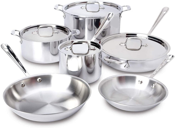 All-clad D3 Stainless Cookware Set Professional Grade, 14-Piece with A –  Capital Cookware
