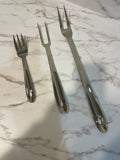 All-Clad 3 piece Stainless Steel Fork Set with All-clad oven mitts