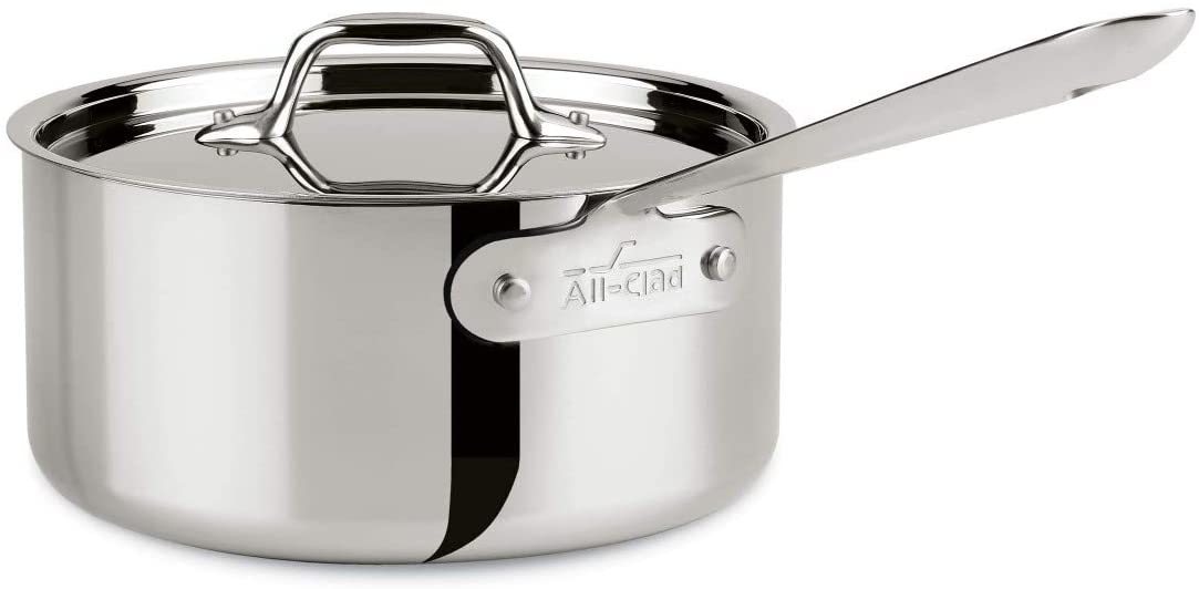 All-Clad Tri-Ply Stainless-Steel Non-Stick 3-qt Sauce Pan with lid