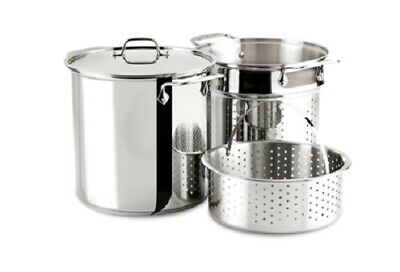 All-clad Stainless Steel 12-Quart Multi Cooker Cookware Set, 3-Piece with Lid