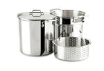 All-clad Stainless Steel 12-Quart Multi Cooker Cookware Set, 3-Piece with Lid