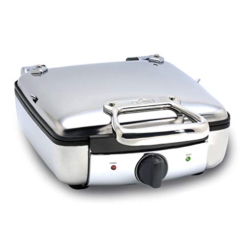 Euro Round Rotating Waffle Maker - 180° From MAYFAIR - Silver