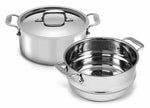 All-Clad 4303 Tri-ply Stainless Steel 3-qt Casserole with Steamer insert and Lid