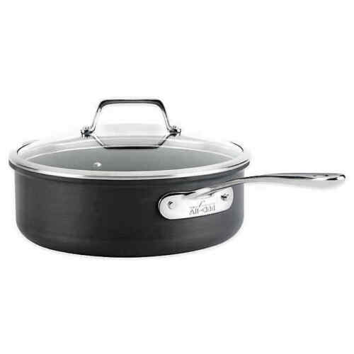 All-Clad B1 Hard Anodized Bonded Induction Aluminum 4-qt Saute pan with lid