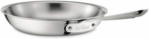 All-Clad D3 Fry 10 Inch Pan, Dishwasher Safe Stainless Steel Cookware, Silver, 10-Inch