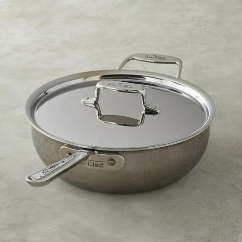 All-Clad d5 Brushed 5-ply Stainless-Steel 3-Qt Sauté Pan, with lid and –  Capital Cookware
