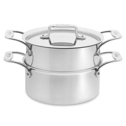 All-Clad D5 Brushed 18/10 SS 5-Ply 3-Qt.Casserole with Steamer Insert and Lid
