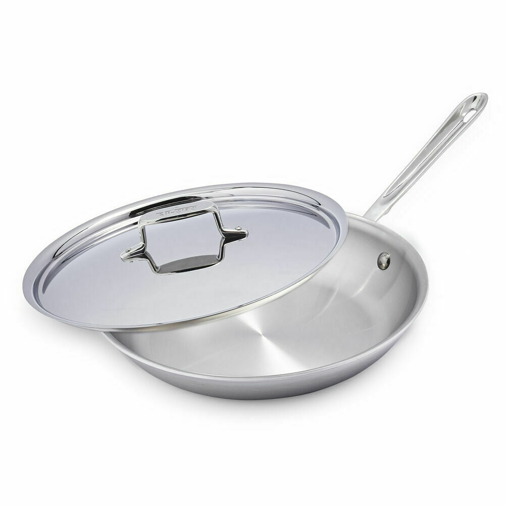 All-Clad D5 Polished 5-Ply 12 inch Fry Pan with Lid